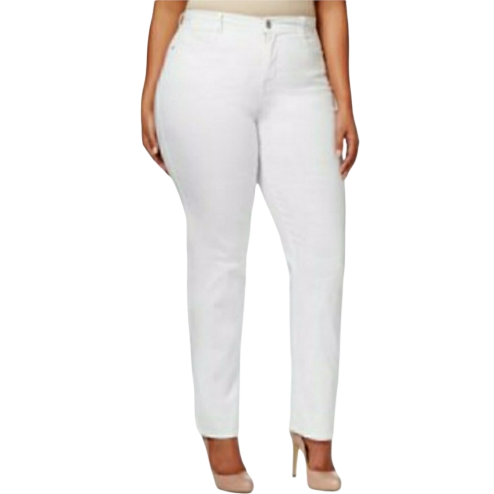 Style and Co White High-rise Tummy Control Slim Leg Jeans 24W NWT